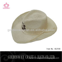 natural straw hat cowboy hat paper cloth white plain fashion new design wholesale